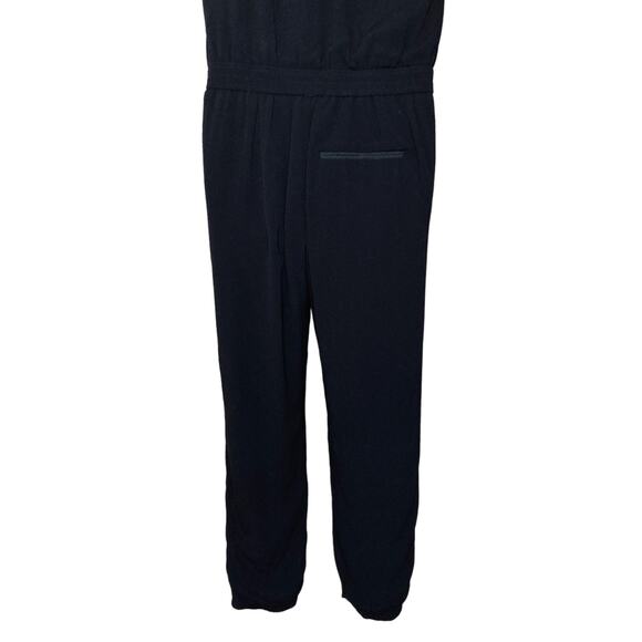 J.Crew Black Sleeveless Jumpsuit Angled Asymmetrical Front Zipper Jogger Size 2P - Picture 11 of 16